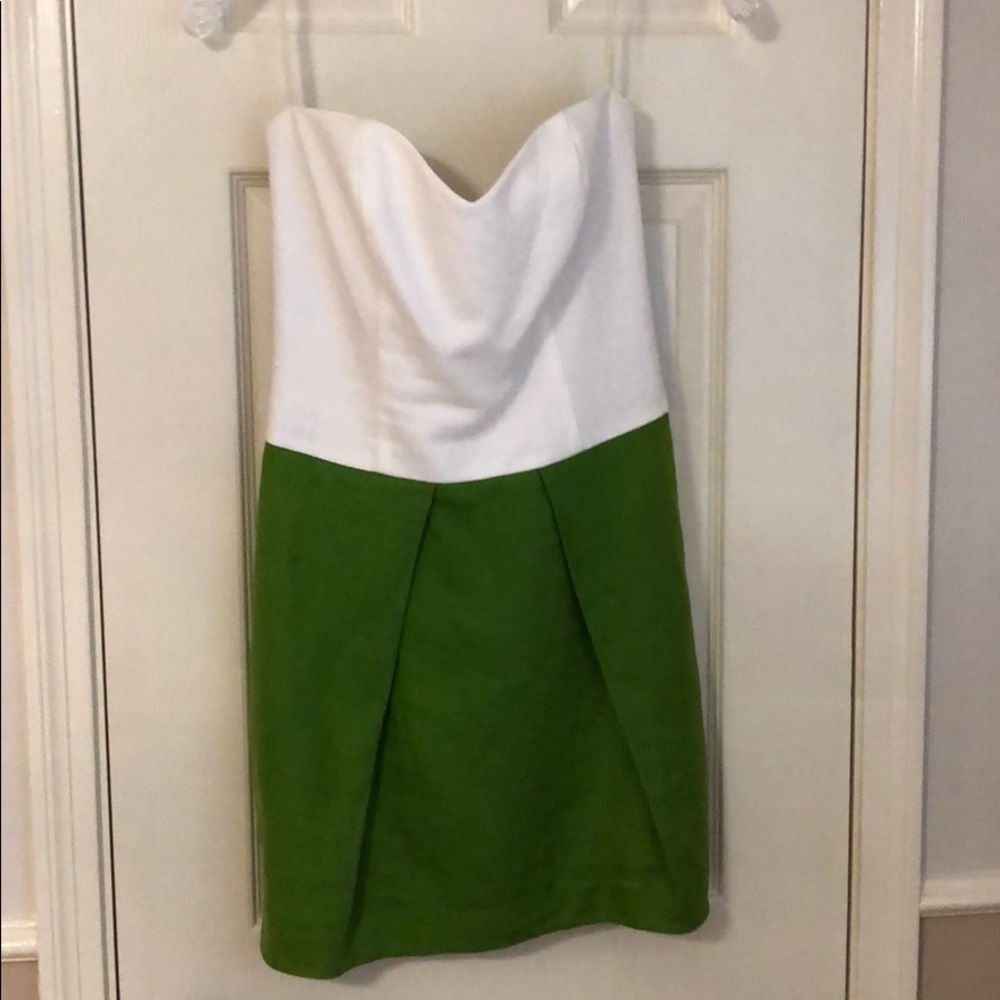 Linen strapless dress